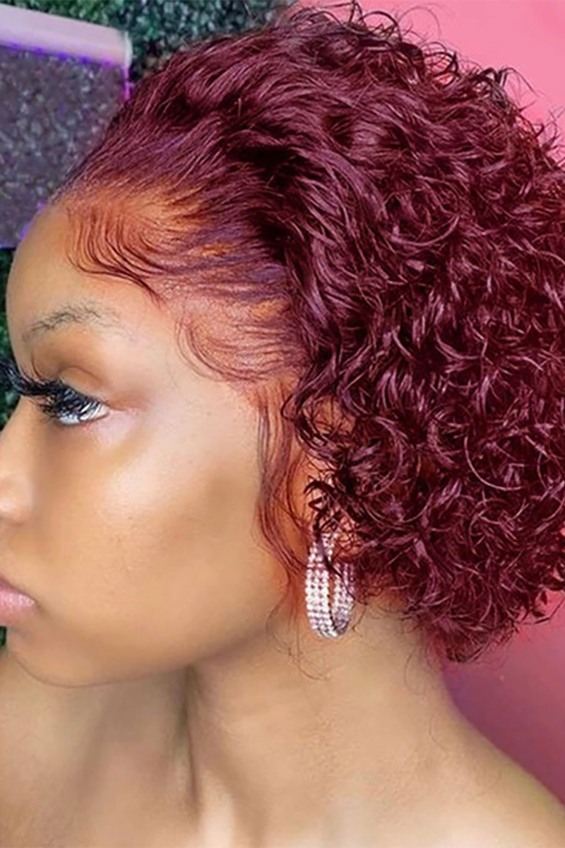 Short Curly Hair Frontal Lace Wigs