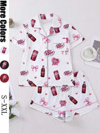 Women's Heart Bow Print Sleepwear Set