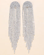 Super Sparkling Rhinestones Long Tassel Earrings