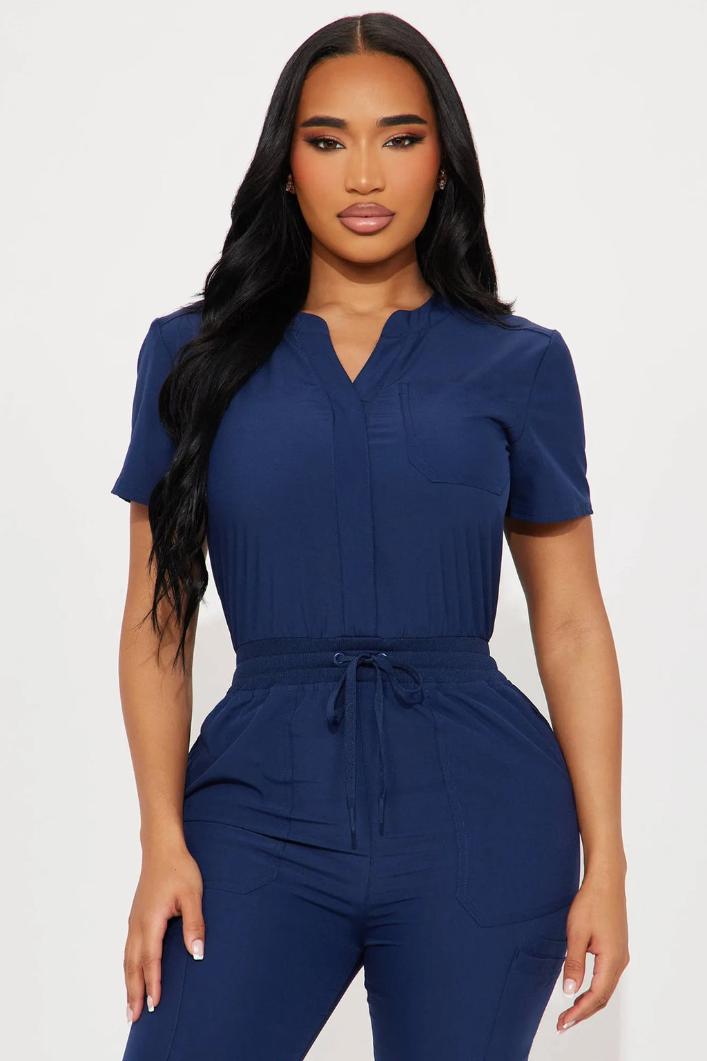 Full Shift Stretch Jogger Scrub Uniform Jumpsuit - Black