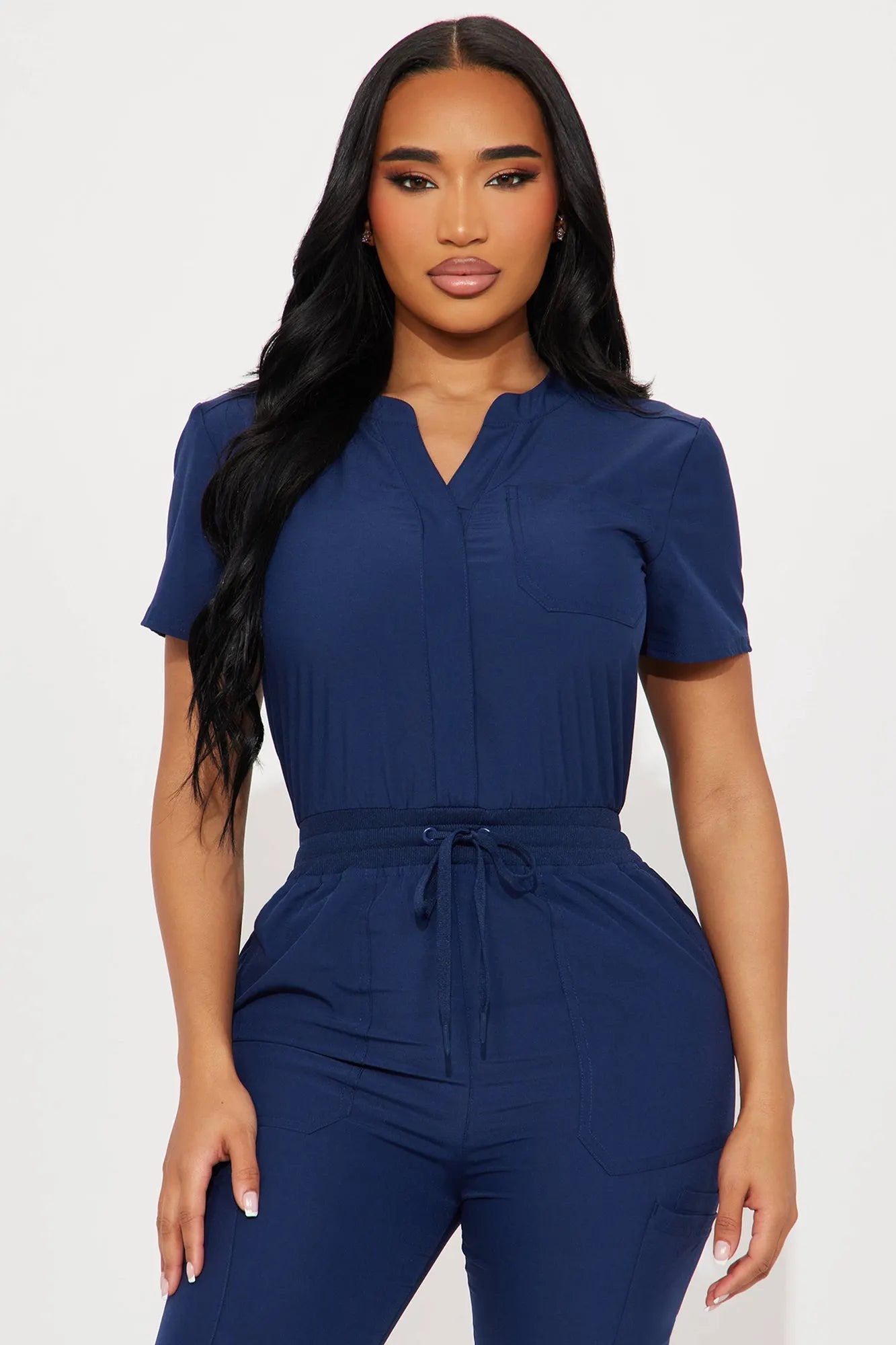 Full Shift Stretch Jogger Scrub Uniform Jumpsuit - Black