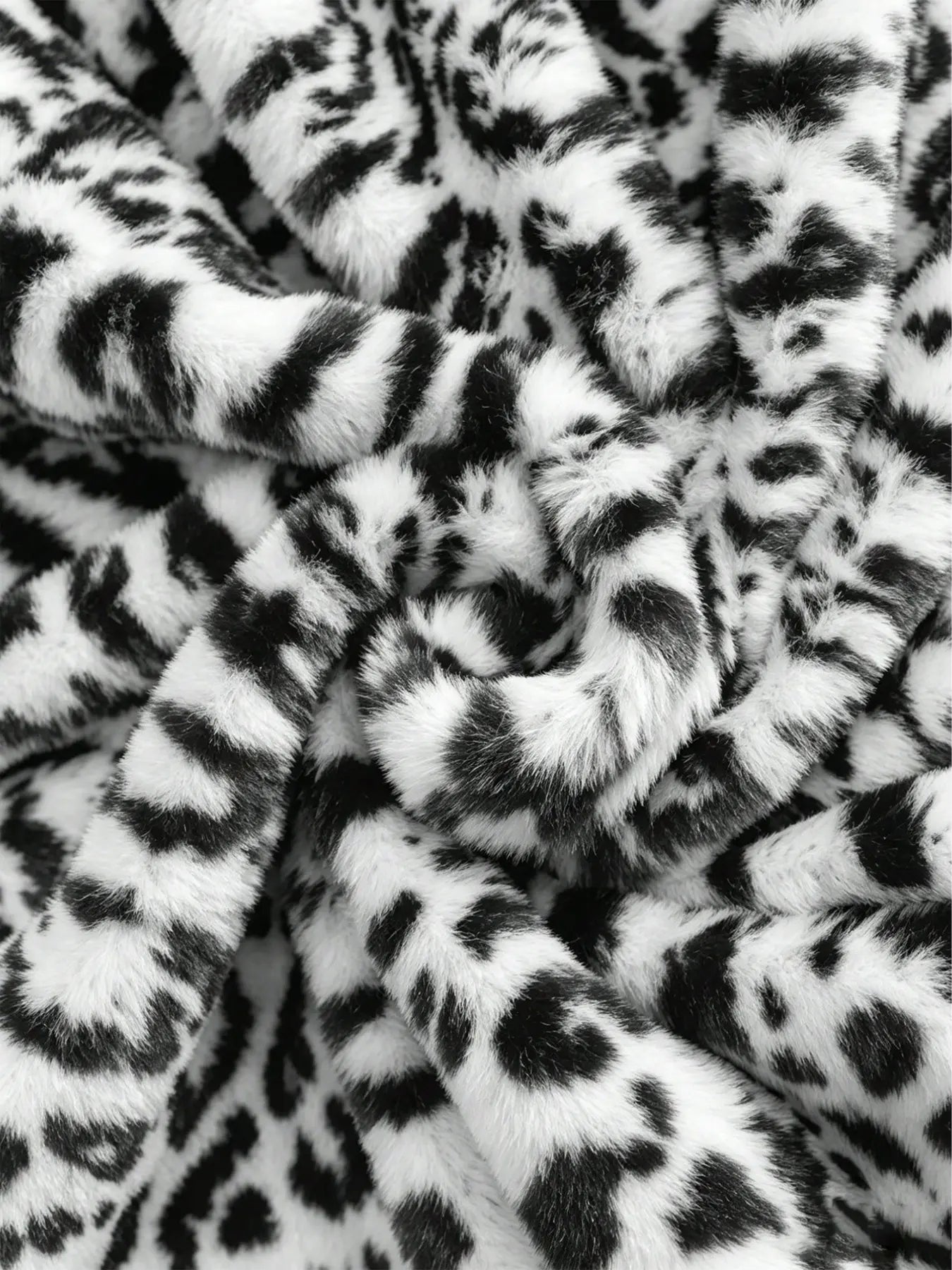 Thick Plush Leopard Print Fashion Retro Casual Long Sleeve Zipper Cardigan, High Neck Jacket, Unisex, Couples Wear, Winter Essential
