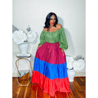 KELLY FOUR TONE MAXI DRESS (SMALL-3XLARGE)
