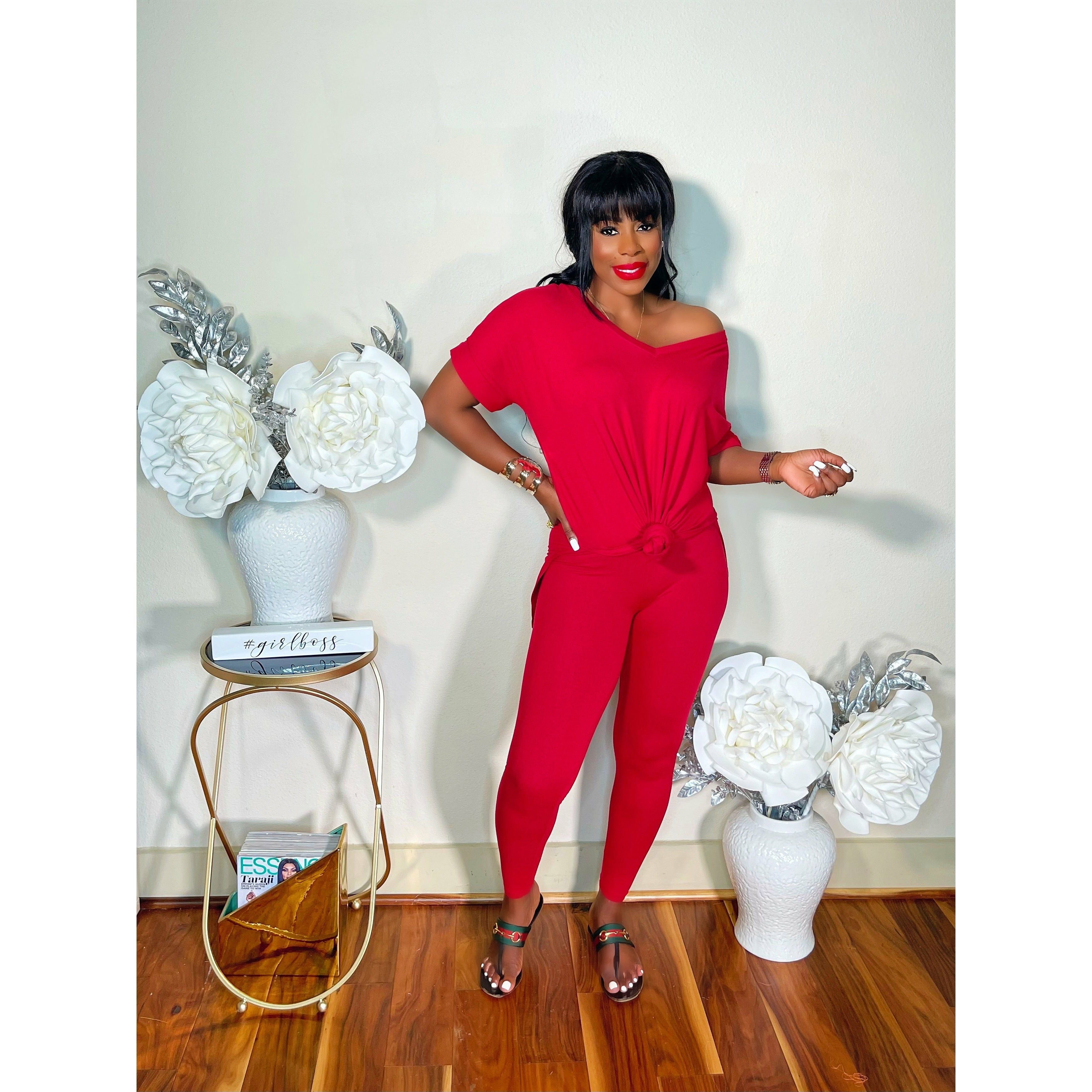 LET'S LOUNGE LEGGING SET (BURGUNDY)
