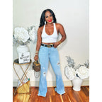 THE RIPPED UP BELL BOTTOM DENIM
