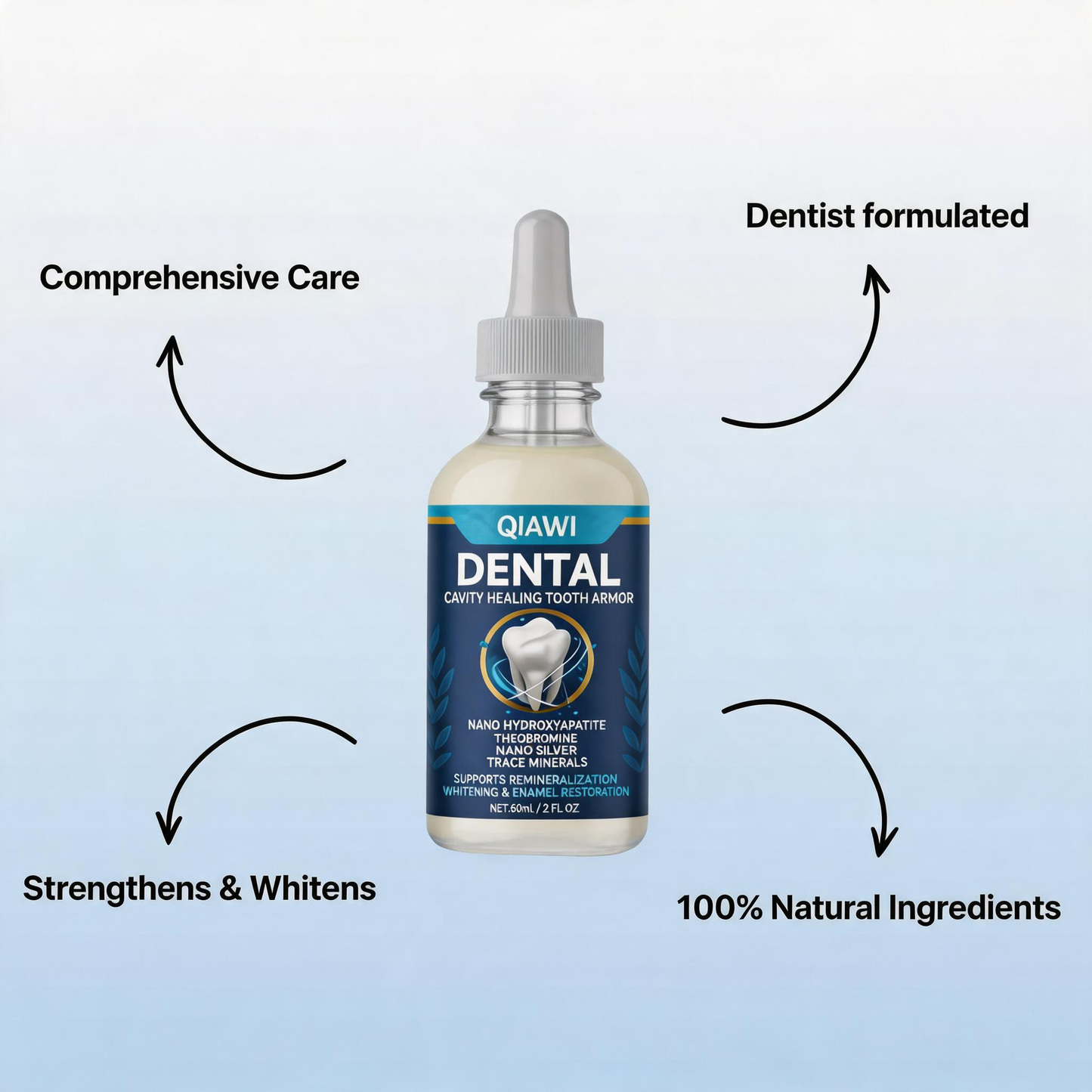 QIAWI Fluoride-Free Hydroxyapatite Tooth Armor Essence & Enamel Repair