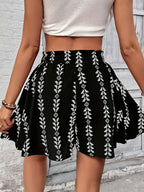 Women's All Over Print Knot Front Shorts, Graphic Print Shorts, Casual Fashionable Shorts for Summer, Women's Bottoms for Daily Wear